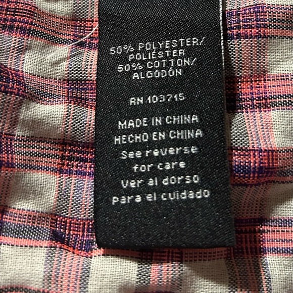 Zac and Rachel Women’s Top Blouse Plaid Square Neck Short Sleeve Size 2 X - Picture 7 of 7